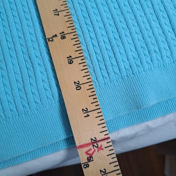 Vintage Lauren Ralph Lauren Sweater Women's Size XL Blue V-Neck 100% Cotton - Picture 6 of 7